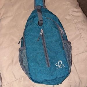 Teal and gray tech bag